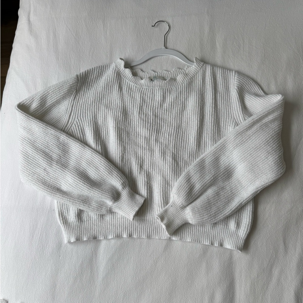 Cozy White Ribbed Sweater